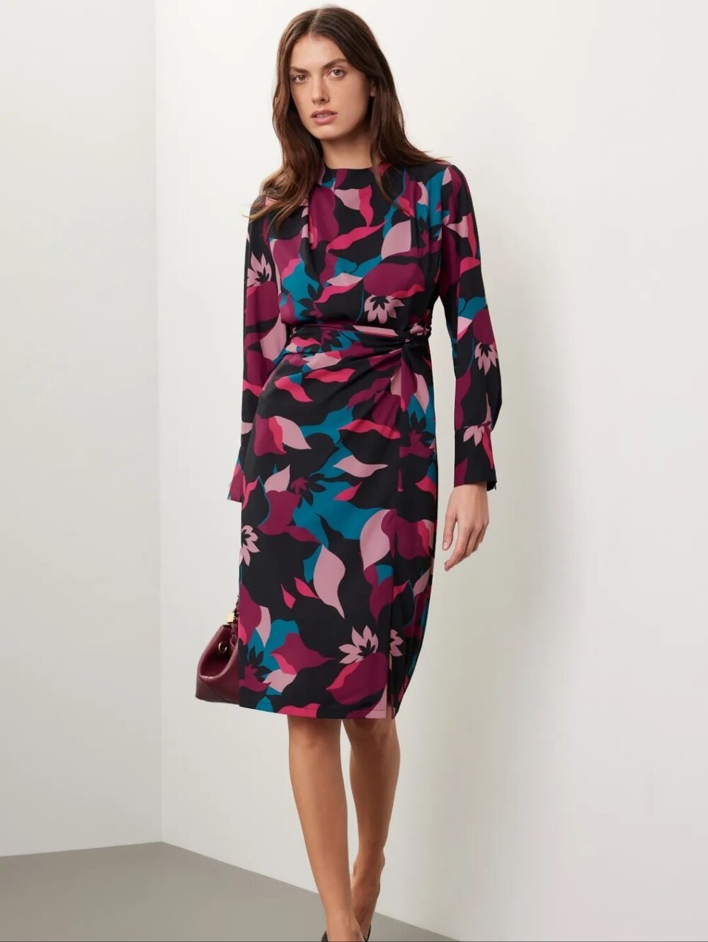 DONNA MORGAN KNIT DETAIL MIDI DRESS SIZE 12
